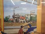 Panneau scolaire - La gare, grande affiche d'après une illustration...