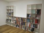 Ensemble de bibliothèques modulables stratifié blanc et bois clair dont...