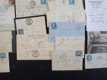 Département de la MANCHE 86 lettres essentiellement bleus depuis 1830...