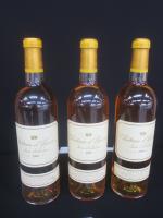 3 bouteilles château d'Yquem Lur-Saluces, Année 1999, Sauternes, Mise à...