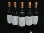 5 bouteilles Château Bahans Haut Brion Grand vin de Graves...