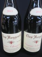 2 bouteilles Clos Rougeard Le Bourg Saumur Champigny an2015 rouge...