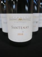 9 bouteilles Santenay 2018 Maldant-Pauvelot à Chorey-les-Beaune, rouge, lot judiciaire...
