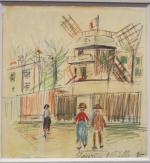 UTRILLO Maurice (1883-1955) : Montmartre, le Moulin de la Galette....