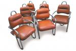 Kwok Hoi CHAN (1920-1990). Série de 6 fauteuils années 70...