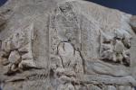 Tête d'évêque en pierre sculptée, époque XVIème s. Haut.: 20...