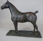 MALISSARD Georges (1877-1942) : Cheval de trait postier breton. Bronze...