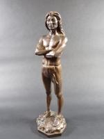 Anonyme : Indien d'Amérique. Bronze patiné, fonte moderne. Haut.: 44...