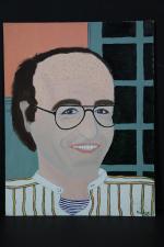 BARBRO Jan (XX's). Portrait d'homme aux lunettes. H.s.T. signée, datée...