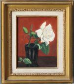 BRAYER Yves (1907-1990)  : Rose blanche dans un verre....