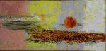 BRUN-ALAYRAC (XX). Coucher de soleil. H.s.Panneau, signée, 26 x 55