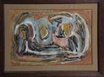 CARLA JOPPOLO (XX's). Composition abstraction. Pastel, signé, 38 x 58
