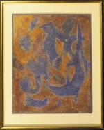 FAVAUDON Georges-Armand (XX' s) : Composition abstraite. Aquarelle signée, datée...