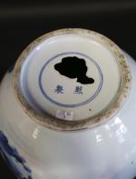 CHINE : Important vase de forme double gourde en porcelaine...