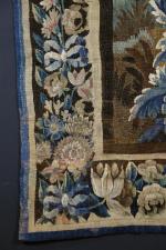Petite tapisserie d'Aubusson d'époque XVIII's à décor de verdure avec...