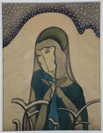 Tsuguharu Léonard FOUJITA (1886-1968) : Femme au voile sous la...