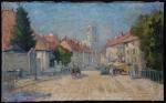 SMETANA Léopold (1867-1948) : Rue animée. H.s.T. traces de signature...