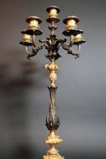 Paire de grands candélabres à six lumières d'époque Napoléon III...