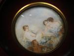 Miniature ronde représentant Vénus et Neptune, ép. fin XIX's. Diam...