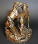 Léon BUREAU (1866-1906) - Antigone et Marmionne, deux chiens Saint-Hubert...