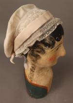 Touraine : Bonnet de Cléré en mousseline avec une large...