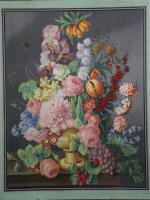 D'après Joseph NIGG : Vase de fleurs sur un entablement....