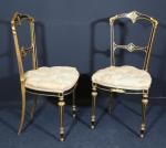 Paire de chaises de chambre d'époque Napoléon III en bois...