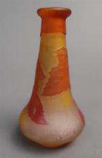 GALLE - Petit vase miniature de forme balustre en verre...