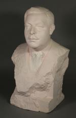 GUINGOT Henri (1897-1952), Portrait d'homme, sculpture en platre signée, datée...
