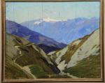 FEUZ Werner (1882-1956) : Paysage de montagne en Suisse. Huile...