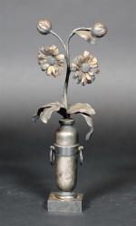 FROMENT-MEURICE : Vase de fleurs en argent et vermeil de...