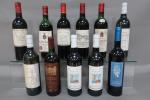 Bordeaux et divers rouge. Lot de onze bouteilles dépareillées comprenant...