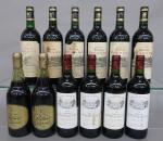 Bordeaux et Macon rouge. Lot dépareillé de 12 bouteilles comprenant...