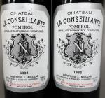 Bordeaux rouge. Deux bouteilles Château La Conseillante Pomerol 1992