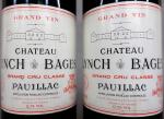 Bordeaux rouge. Deux bouteilles Chateau Lynch Bages Pauillac Grand cru...
