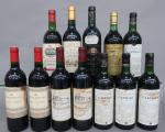 Bordeaux rouge. Lot de 12 bouteilles dépareillées comprenant : quatre...