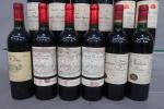Bordeaux rouge. Lot de 12 bouteilles dépareillées comprenant : trois...