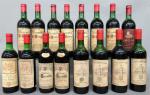 Bordeaux rouge. Lot de 16 bouteilles dépareillées comprenant : sept...