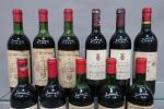 Bordeaux rouge. Lot dépareillé de  11 bouteilles comprenant :...