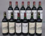 Bordeaux rouge. Lot dépareillé de 12 bouteilles comprenant huit bouteilles...