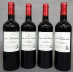 Bordeaux rouge. Quatre bouteilles Château Haut-Colombier 2009, Blaye Côtes de...
