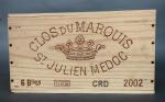 Bordeaux rouge. Six bouteilles Clos du Marquis Saint Julien Medoc...