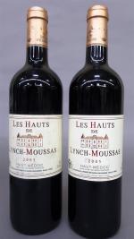 LES HAUTS DE LYNCH-MOUSSAS. Lot de 2 bouteilles Haut-Médoc 2005