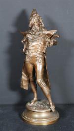 ROLLE A. (XIX's) : Incroyable. Bronze patiné et signé. Haut...