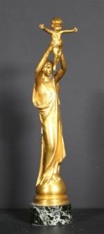 ROZE Albert (1861-1952) : La Vierge d'Albert. Bronze doré signé,...