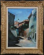 DROUANT Armand (1898-1978) : Rue de village. H. s. T....
