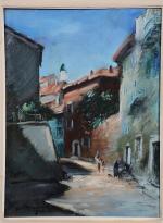 DROUANT Armand (1898-1978) : Rue de village. H. s. T....