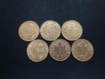 Six pièces de 20 Francs or Napoléon III : Paris...