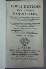 FROMAGEOT. Cours d'étude des jeunes demoiselles. Paris, Vincent, 1772.
8 vol....