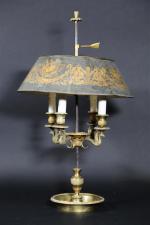Lampe bouillotte d'époque Restauration en bronze doré et ciselé à...